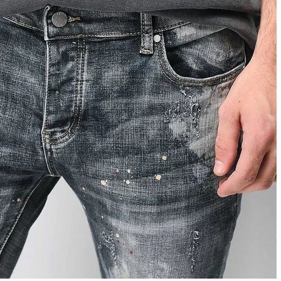 Dript Denim Paint Splatter Jeans